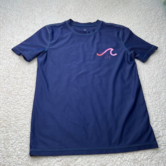 Gap Kids Waves Navy Swim Shirt Large - Picture 1 of 9